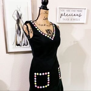 MOSCHINO D2 vintage black denim Candy dress 1990s style